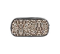 HAHAFU Leopard Print Clear PVC Pencil Case,Transparent Makeup Bag for School,Office,Travel Gym Accessories Organizer (Full Print Front Panel)