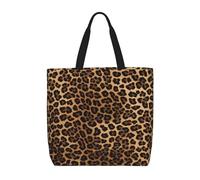 HAHAFU Leopard Print Multiprint Durable Water-Resistant Polyester Tote Shoulder Bag-Lightweight Casual Daypack For Shopping,School, Office Daily Use