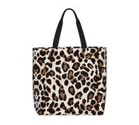 HAHAFU Leopard Print Multiprint Durable Water-Resistant Polyester Tote Shoulder Bag-Lightweight Casual Daypack For Shopping,School, Office Daily Use