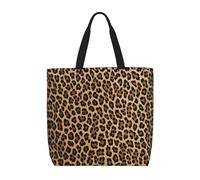 HAHAFU Leopard Print Multiprint Durable Water-Resistant Polyester Tote Shoulder Bag-Lightweight Casual Daypack For Shopping,School, Office Daily Use