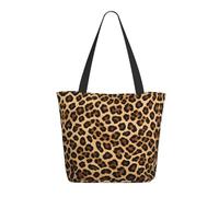 HAHAFU Leopard Print Women'S Large Shopping Tote Bag, Lightweight Durable Polyester Tote With All-Over Print,Foam Padded For Protection