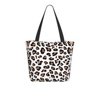HAHAFU Leopard Women'S Large Shopping Tote Bag, Lightweight Durable Polyester Tote With All-Over Print,Foam Padded For Protection