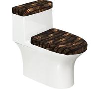 HAHAFU Library Bookshelf Book Toilet Decorative 2-Piece Set With All-Over Print,Stretchable Toilet Lid Cover, Soft Elastic Fabric For Home Decoration