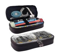 HAHAFU Love from New York Pencil Case for Girls Boys,Leather Personalised Print Large Stationery Pencil Case with Compartments.