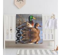 HAHAFU Mallard Duck Baby Blanket Ultra Soft-30x40 Inches Flannel Throw-Lightweight, Warm, Breathable,Wrinkle Fade Resistant
