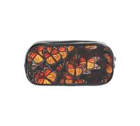 HAHAFU Monarch Butterflies Clear Pencil Case with Full Print On Front Panel,Transparent PVC Pouch, Lightweight Wear-Resistant, Zipper Closure for School, Office, Travel