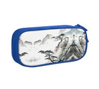 HAHAFU Mountain and Pine Tree Double Layer Large Capacity Pencil Case, Full Print Oxford-Cloth Pencil Pouch with Multiple Compartments,Customizable Smooth Zipper Stationery Bag