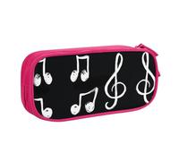 HAHAFU Music Notes Double Layer Large Capacity Pencil Case, Full Print Oxford-Cloth Pencil Pouch with Multiple Compartments,Customizable Smooth Zipper Stationery Bag