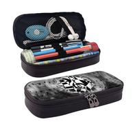 HAHAFU Musical Theme Music Clefs Leather Pencil Case for Girls Boys,Personalised Print Large Stationery Pencil Case with Compartments.