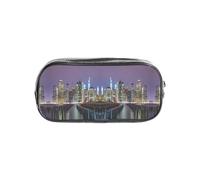 HAHAFU New York City Clear PVC Pencil Case,Transparent Makeup Bag for School,Office,Travel Gym Accessories Organizer (Full Print Front Panel)