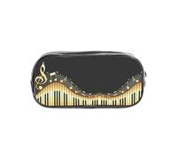 HAHAFU Novel Music Note Clear Pencil Case with Full Print On Front Panel,Transparent PVC Pouch, Lightweight Wear-Resistant, Zipper Closure for School, Office, Travel