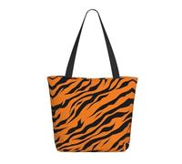 HAHAFU Orange Tiger Leopard Women'S Large Shopping Tote Bag, Lightweight Durable Polyester Tote With All-Over Print,Foam Padded For Protection