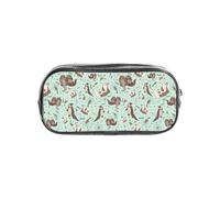 HAHAFU Otters Clear Pencil Case with Full Print On Front Panel,Transparent PVC Pouch, Lightweight Wear-Resistant, Zipper Closure for School, Office, Travel