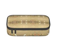 HAHAFU Palm Trees On The Beach Durable Large Capacity Pencil Case with Multiple Compartments,Print Water-Resistant Polyester School Supplies Organizer (Square Design)