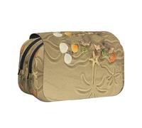 HAHAFU Palm Trees On The Beach Flip-Top Double-Layer Pencil Case,Large Capacity (Holds 50 Pens/Pencis),Full-Print Durable Polyester School Office Supplies