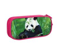 HAHAFU Panda Double Layer Large Capacity Pencil Case, Full Print Oxford-Cloth Pencil Pouch with Multiple Compartments,Customizable Smooth Zipper Stationery Bag