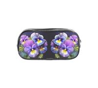 HAHAFU Pansy Perfection Clear Pencil Case with Full Print On Front Panel,Transparent PVC Pouch, Lightweight Wear-Resistant, Zipper Closure for School, Office, Travel