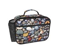 HAHAFU Pebble Stone Insulated Lunch Bag with All-Over Print,Oxford-Fabric Lunch Tote, Peva Lining Cotton Padding,Keeps Food Hot Or Cold for Work School Travel