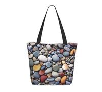 HAHAFU Pebble Stone Women'S Large Shopping Tote Bag, Lightweight Durable Polyester Tote With All-Over Print,Foam Padded For Protection