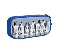 HAHAFU Penguin Double Layer Large Capacity Pencil Case, Full Print Oxford-Cloth Pencil Pouch with Multiple Compartments,Customizable Smooth Zipper Stationery Bag