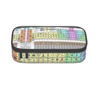 HAHAFU Periodic Table of Elements Durable Large Capacity Pencil Case with Multiple Compartments,Print Water-Resistant Polyester School Supplies Organizer (Square Design)