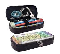 HAHAFU Periodic Table of Elements Pencil Case for Girls Boys,Leather Personalised Print Large Stationery Pencil Case with Compartments.