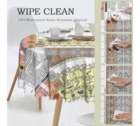 HAHAFU Periodic Table Of Elements Round Lace Tablecloth 60 Inch,Print Water-Resistant Polyester Fabric,No Wrinkle,Washable Table Cover For Dining Kitchen Coffee Table