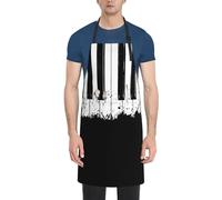 HAHAFU Piano Apron For Women Men,Print Polyester Work Cooking Chef Waterproof Aprons With Adjustable Strap And 2 Pockets