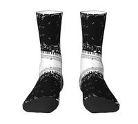 HAHAFU Piano Keys With Musical Notes Mens Socks Womens Socks Breathable Comfortable Casual Mid-Calf Socks,Print Polyester Outdoor Hiking Walking Socks