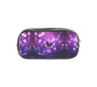 HAHAFU Purple Butterfly Clear Pencil Case with Full Print On Front Panel,Transparent PVC Pouch, Lightweight Wear-Resistant, Zipper Closure for School, Office, Travel