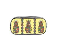 HAHAFU Rainbow Pineapple Clear Pencil Case with Full Print On Front Panel,Transparent PVC Pouch, Lightweight Wear-Resistant, Zipper Closure for School, Office, Travel