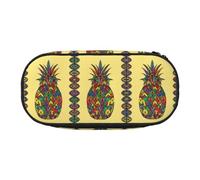 HAHAFU Rainbow Pineapple Double Zipper Pencil Case Makeup Bag,Large Capacity Crush-Resistant Polyester Organizer for School Office Travel