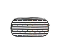 HAHAFU Rainbow Polka Dot Stripe Black and White Clear PVC Pencil Case,Transparent Makeup Bag for School,Office,Travel Gym Accessories Organizer (Full Print Front Panel)