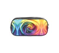 HAHAFU Rainbow Rose Flower Clear PVC Pencil Case,Transparent Makeup Bag for School,Office,Travel Gym Accessories Organizer (Full Print Front Panel)