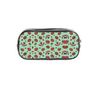 HAHAFU Red Ladybugs On A Blue Background Clear Pencil Case with Full Print On Front Panel,Transparent PVC Pouch, Lightweight Wear-Resistant, Zipper Closure for School, Office, Travel