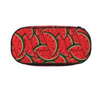 HAHAFU Red Watermelon Double Zipper Pencil Case Makeup Bag,Large Capacity Crush-Resistant Polyester Organizer for School Office Travel