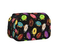 HAHAFU Ring Bread with Jam Flip-Top Double-Layer Pencil Case,Large Capacity (Holds 50 Pens/Pencis),Full-Print Durable Polyester School Office Supplies