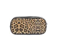 HAHAFU Rough Leopard Print Clear PVC Pencil Case,Transparent Makeup Bag for School,Office,Travel Gym Accessories Organizer (Full Print Front Panel)