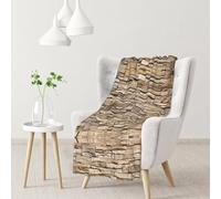 HAHAFU Rustic Rocks Brick Wall30x40 Inch Vertical Design Flannel Throw Blanket-Full Print,Anti-Pilling,Soft Polyester Plush For Home,Travel