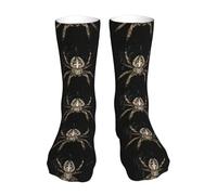 HAHAFU Scary Spider Mens Socks Womens Socks Comfortable Breathable Casual Mid-Calf Socks,Print Polyester Outdoor Hiking Walking Socks