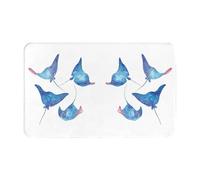 HAHAFU Sea Animals Stingrays Flannel Doormat 49x80cm,Non-Slip Rubber Backing,Absorbent And Dirt Trapping,Entrance Rug For Indoor/Outdoor Use