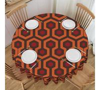 HAHAFU Shining Overlook Round Lace Tablecloth 60 Inch,Print Water-Resistant Polyester Fabric,No Wrinkle,Washable Table Cover For Dining Kitchen Coffee Table