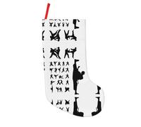 HAHAFU Silhouettes Of Martial Arts Christmas Decorations Stocking Ornaments,Personalised Print Plush Hanging Socks For Christmas Decorations 18"
