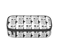 HAHAFU Silhouettes of Martial Arts Durable Large Capacity Pencil Case with Multiple Compartments,Print Water-Resistant Polyester School Supplies Organizer (Square Design)