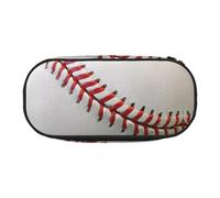 HAHAFU Sport Ball Baseball Double Zipper Pencil Case Makeup Bag,Large Capacity Crush-Resistant Polyester Organizer for School Office Travel