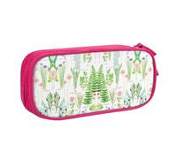 HAHAFU Springtime Herb Garden Double Layer Large Capacity Pencil Case, Full Print Oxford-Cloth Pencil Pouch with Multiple Compartments,Customizable Smooth Zipper Stationery Bag