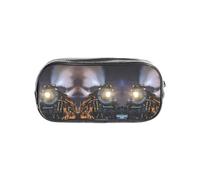 HAHAFU Steam Train Clear Pencil Case with Full Print On Front Panel,Transparent PVC Pouch, Lightweight Wear-Resistant, Zipper Closure for School, Office, Travel