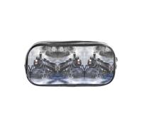 HAHAFU Steam Train Clouds Clear PVC Pencil Case,Transparent Makeup Bag for School,Office,Travel Gym Accessories Organizer (Full Print Front Panel)