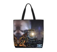 HAHAFU Steam Train Multiprint Durable Water-Resistant Polyester Tote Shoulder Bag-Lightweight Casual Daypack For Shopping,School, Office Daily Use