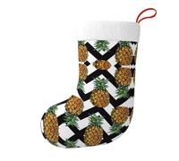 HAHAFU Summer Pineapple Personalised Christmas Stocking Print Fluffy Hanging Socks Ornaments For Christmas Decorations 45cm